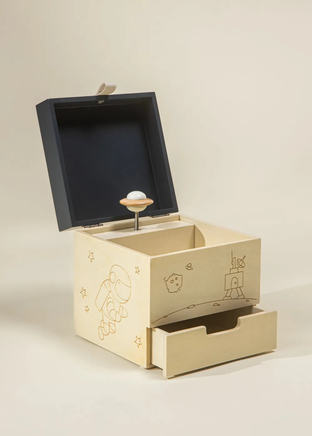 Coco Village Wooden Musical Souvenir Box - Space