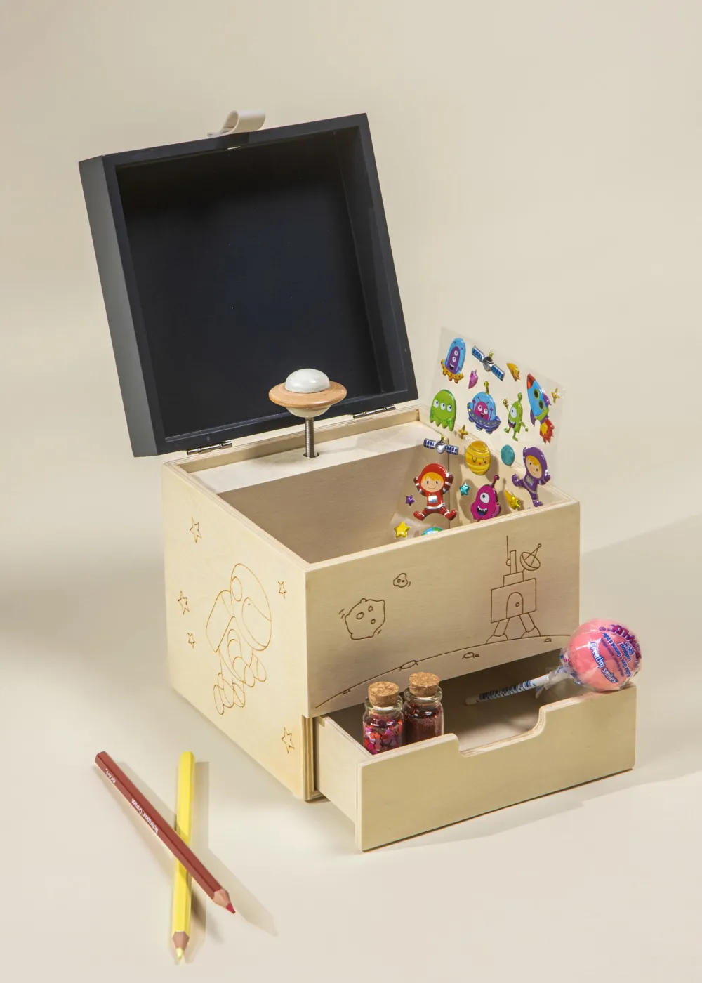 Coco Village Wooden Musical Souvenir Box - Space