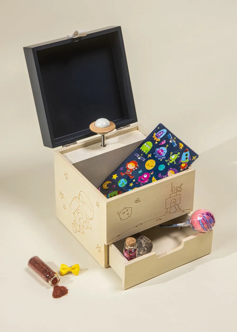 Coco Village Wooden Musical Souvenir Box - Space