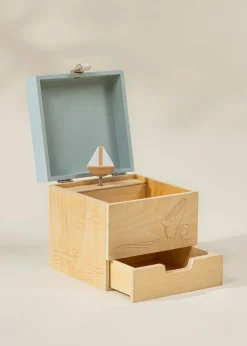 Coco Village Wooden Musical Souvenir Box - Ocean