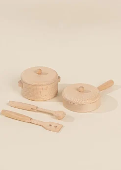 Coco Village Wooden Pots and Pans Playset (6 Pcs)