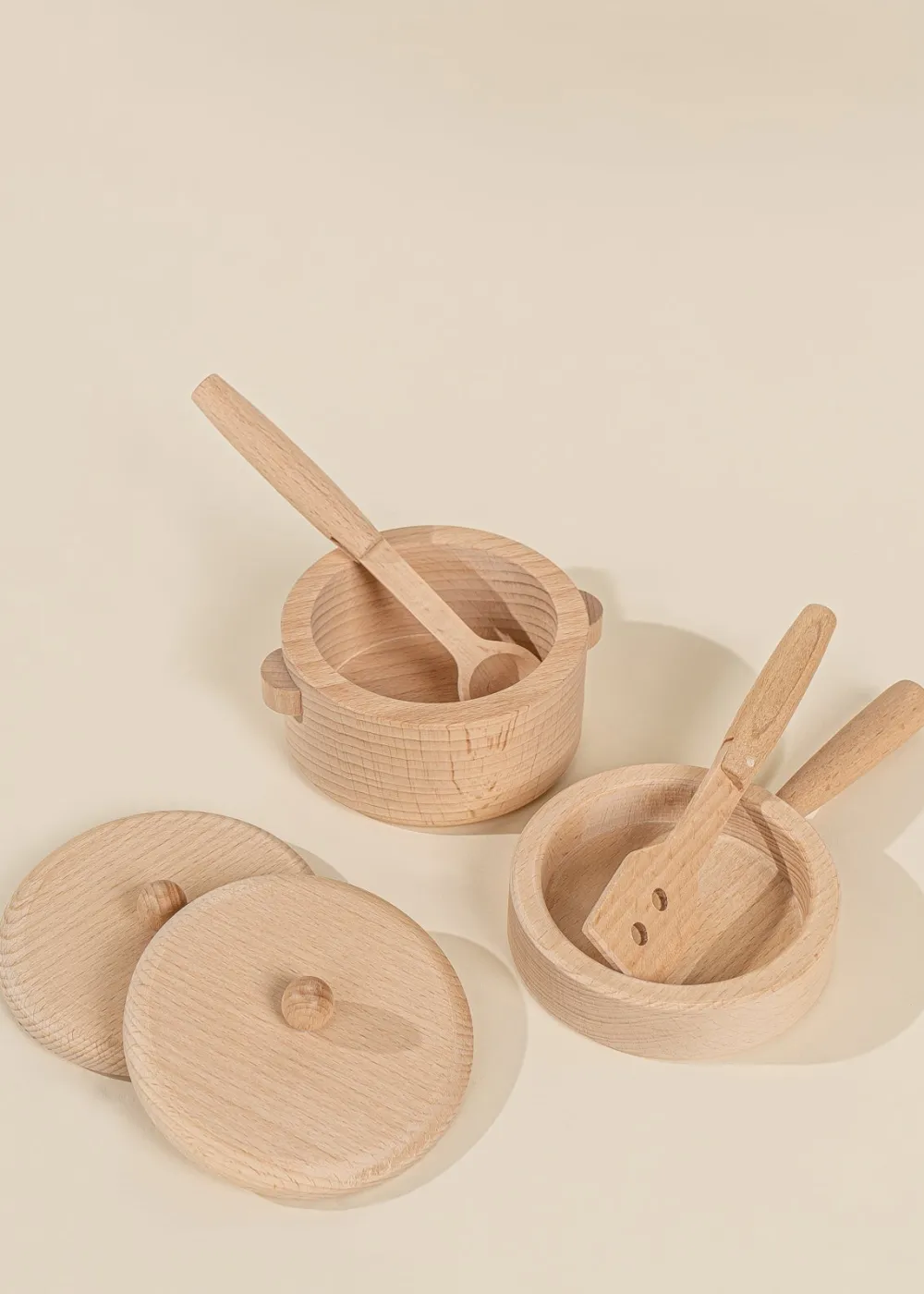 Coco Village Wooden Pots and Pans Playset (6 Pcs)