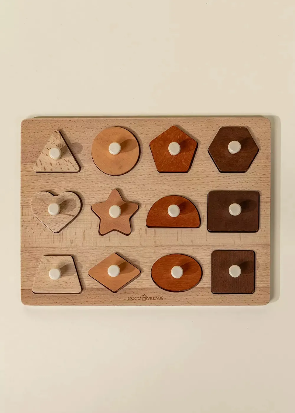 Coco Village Wooden Shapes Learning Set - 12 pcs