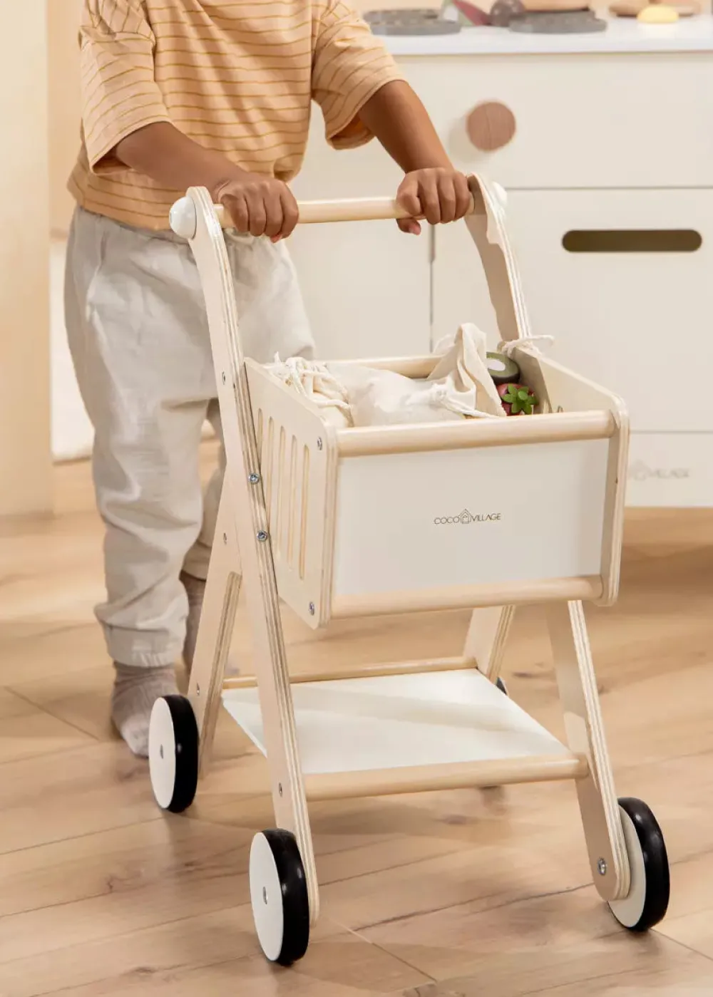 Coco Village Wooden Shopping Cart
