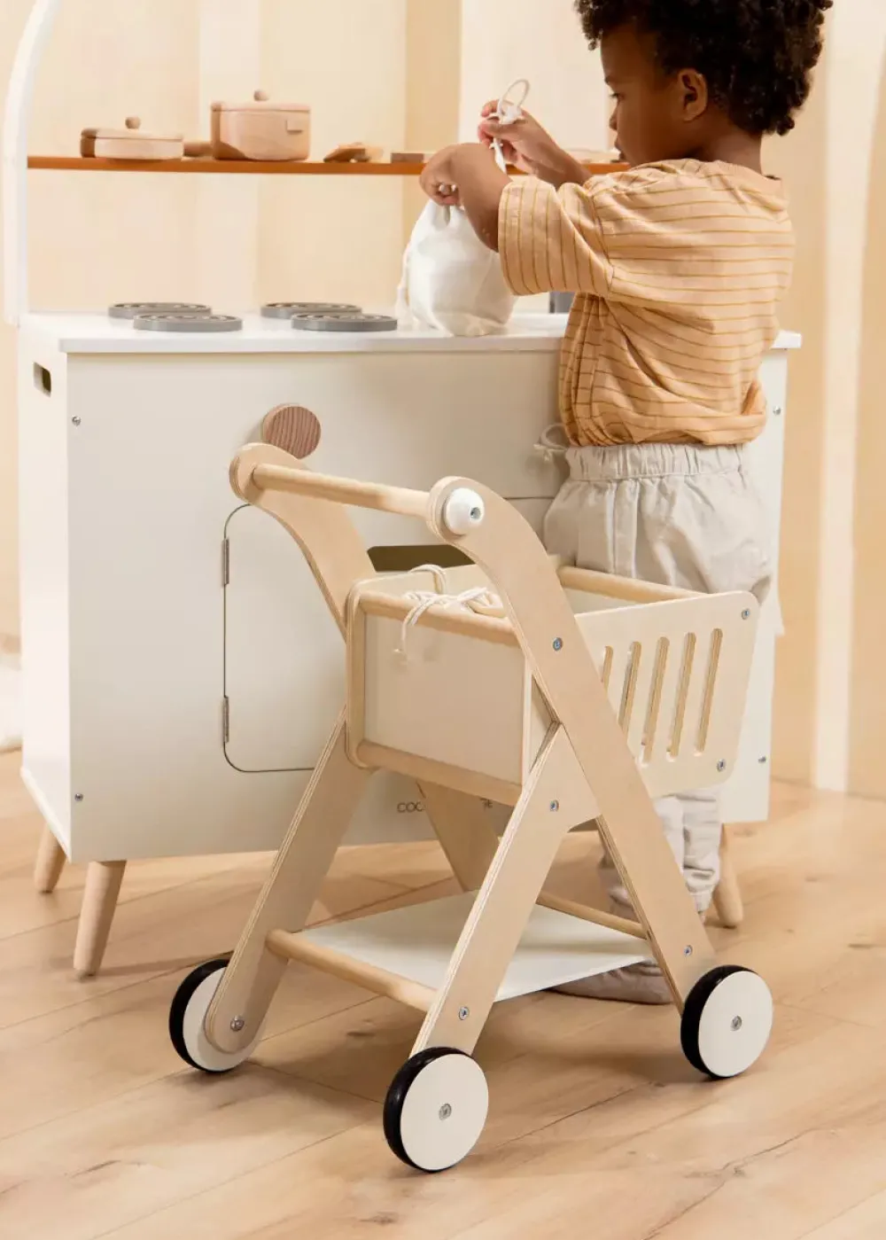 Coco Village Wooden Shopping Cart