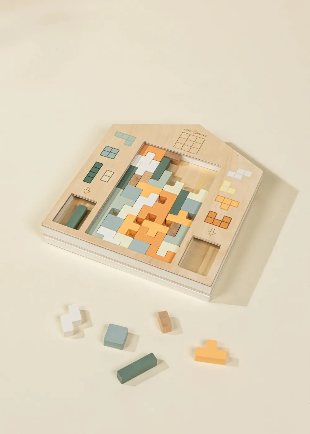 Coco Village Wooden Tetris Puzzle Toy (40 pcs)